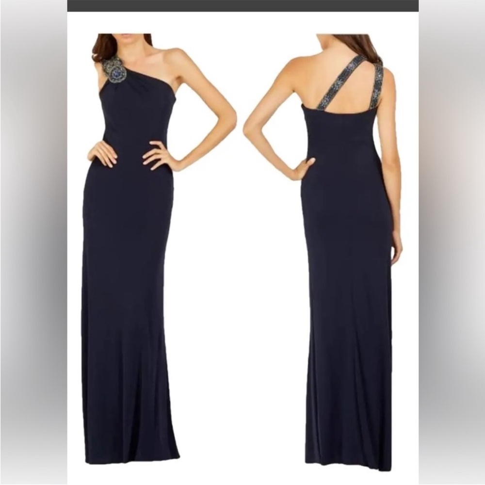 David Meister Navy evening gown